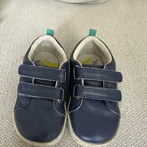 Ten Little Blue Kids Sneakers with Velcro Straps
